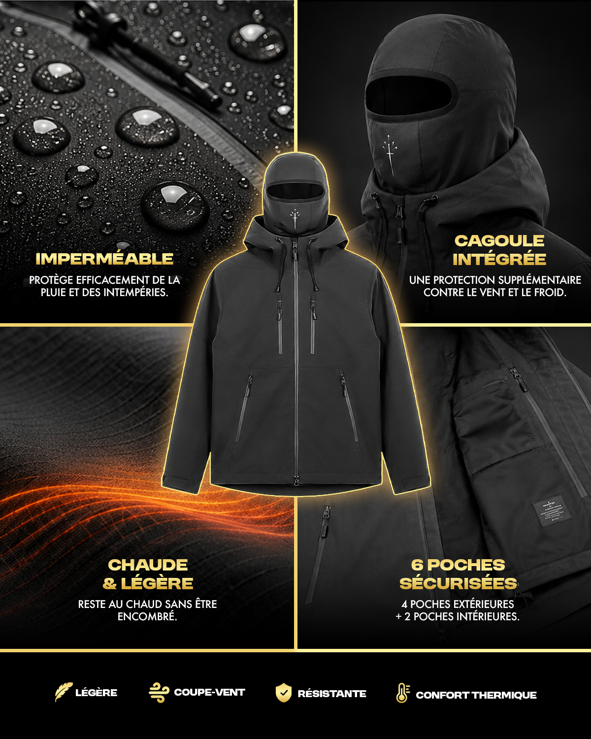 VESTE NINJA - NOIR/GRIS