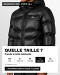 Doudoune Noir Ski OVSS : guide des tailles, mannequin 1m85 en taille L